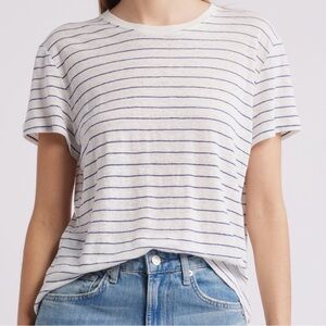 NEW FRAME The Stripe Linen Baby T-Shirt in Navy Multi